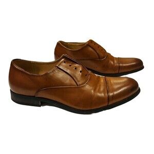 Kenneth Cole Reaction Dress Shoes Mens Size 10.5 Kylar Oxfords Brown Cognac